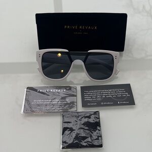 PRIVÉ REVAUX Women's Light Gray Frame Sunglasses with Dark Lenses
